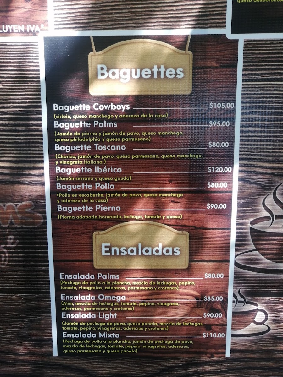 Palm's Cafe Menu - Image 4